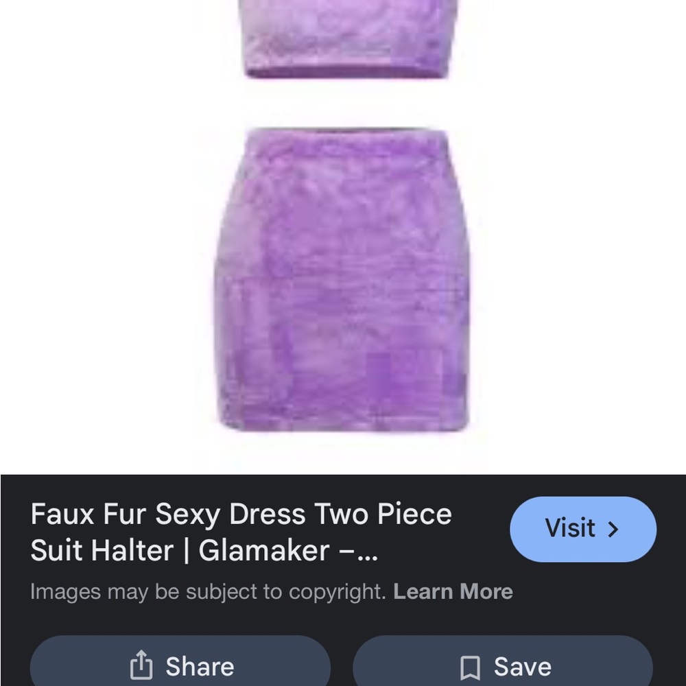 Glamaker Purple Faux Fur Two-Piece Set